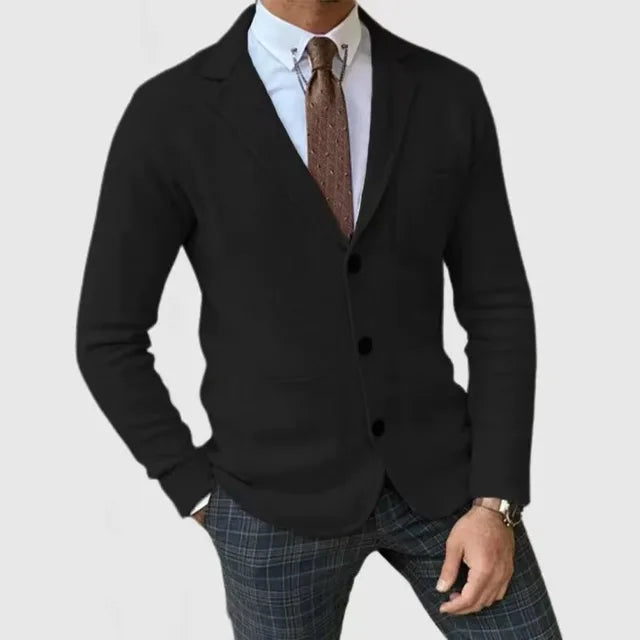 Herr Strikkblazer: Tidlös Stil och Komfort för Varje Tillfälle