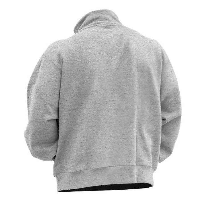 Herr Sweatshirt med Halv Blixtlås &amp; Ståkrage – Bekväm &amp; Stilfull