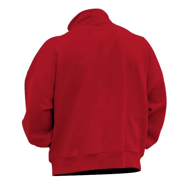 Herr Sweatshirt med Halv Blixtlås &amp; Ståkrage – Bekväm &amp; Stilfull