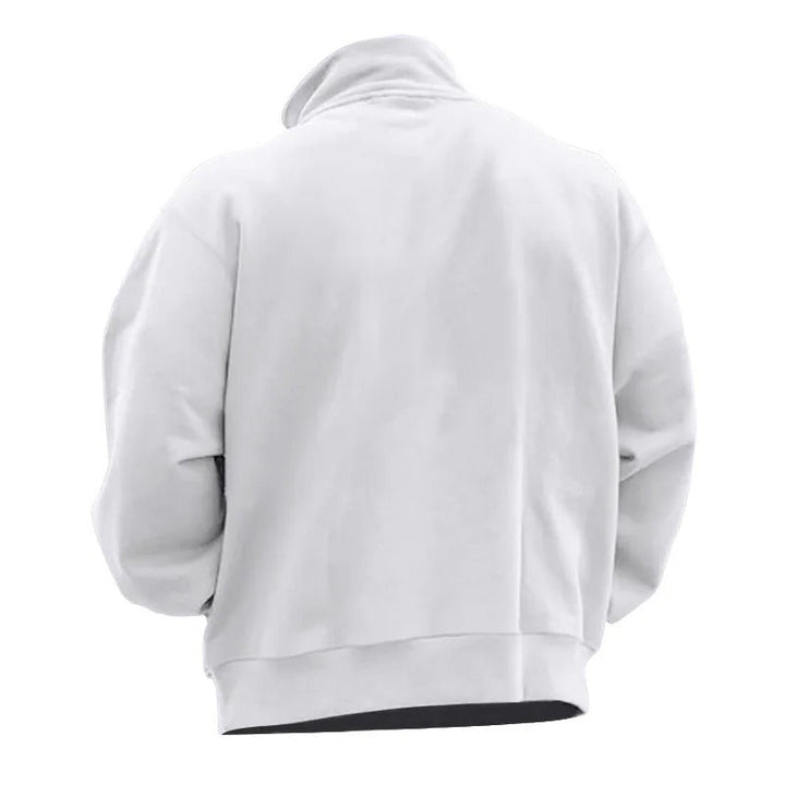 Herr Sweatshirt med Halv Blixtlås &amp; Ståkrage – Bekväm &amp; Stilfull