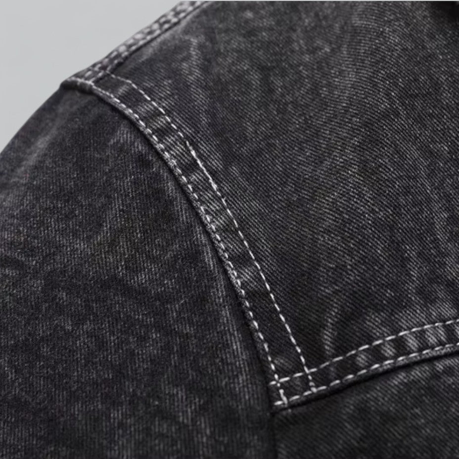 Herr Vinterjacka i Jeans-stil med Varmt Fôr