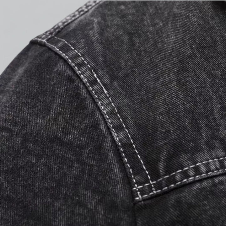 Herr Vinterjacka i Jeans-stil med Varmt Fôr