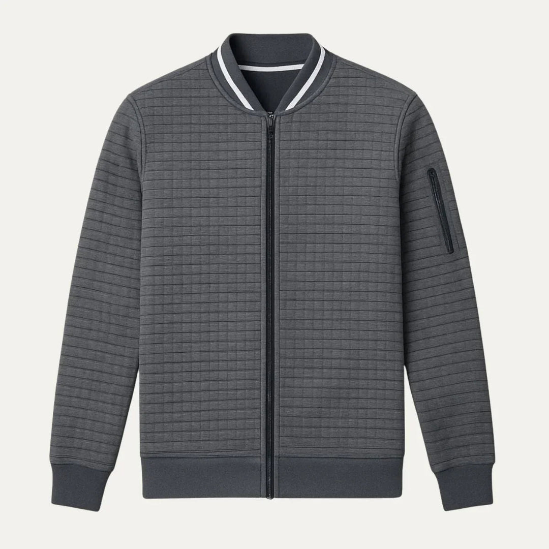 Herr Cardigan med Blixtlås – Stilren och Bekväm