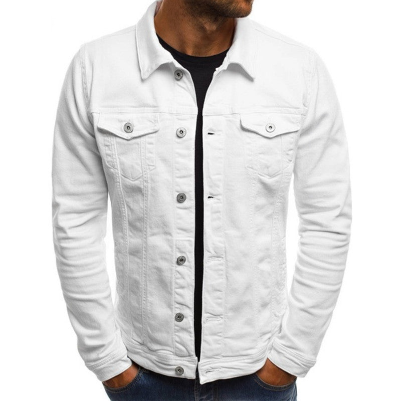 Herrejakke i Denimstil med Bekväm Passform för Varje Tillfälle