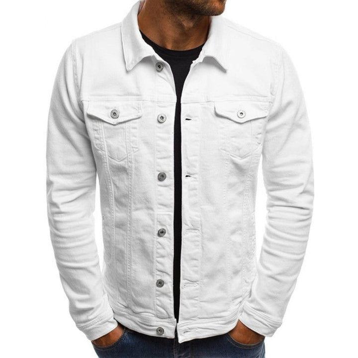 Herrejakke i Denimstil med Bekväm Passform för Varje Tillfälle