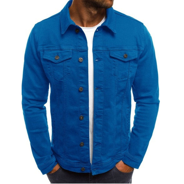 Herrejakke i Denimstil med Bekväm Passform för Varje Tillfälle