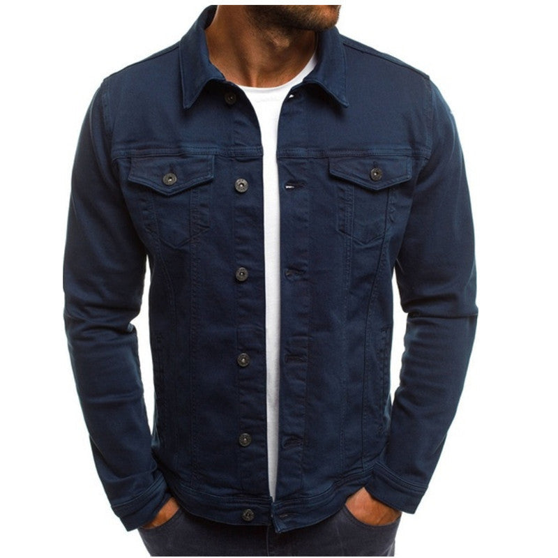 Herrejakke i Denimstil med Bekväm Passform för Varje Tillfälle