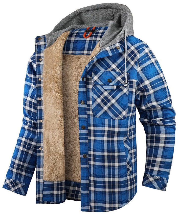 Herres Flanell Huvjacka med Mjukt Fôr
