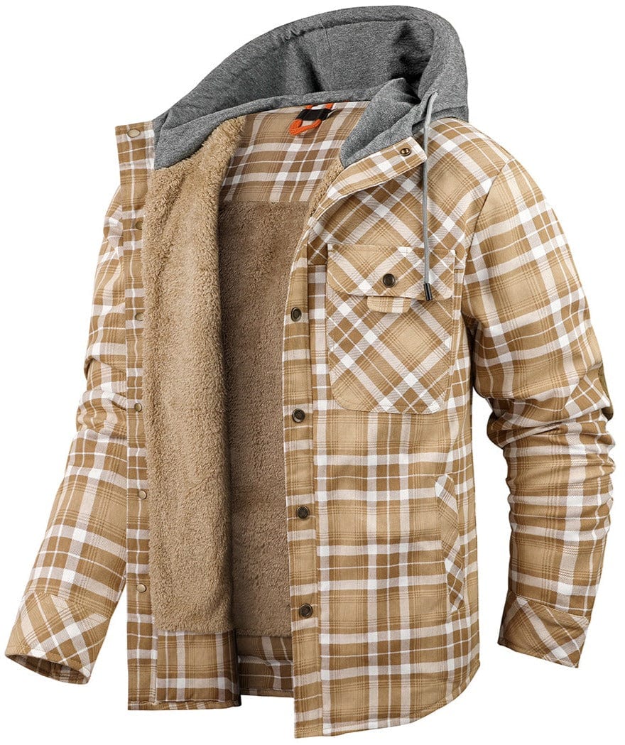 Herres Flanell Huvjacka med Mjukt Fôr