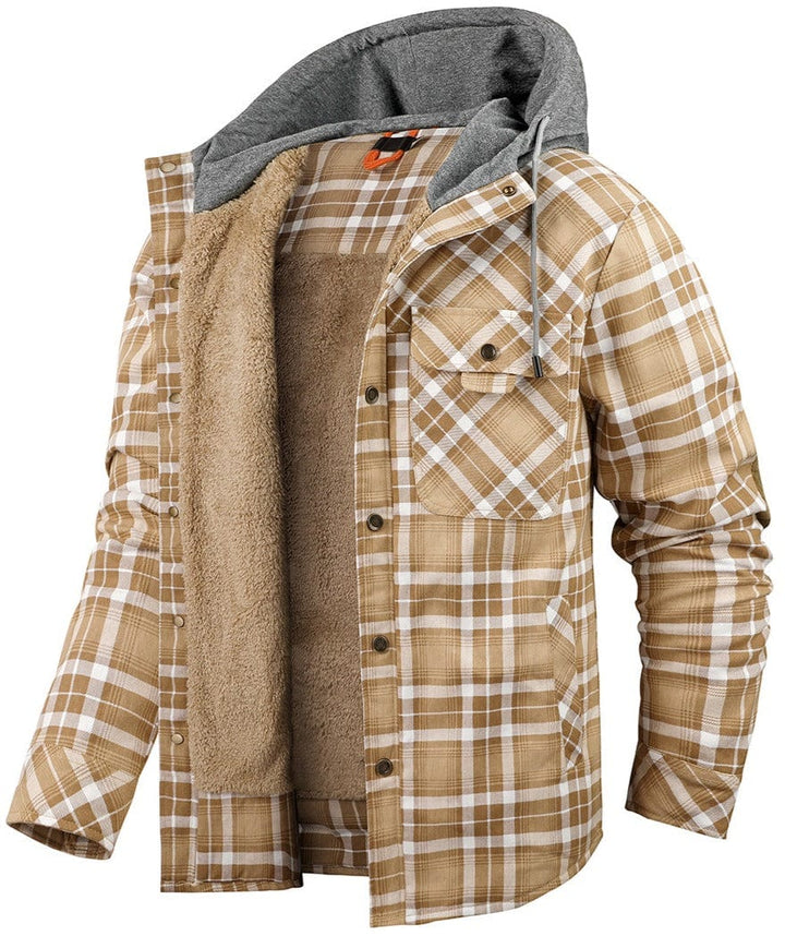 Herres Flanell Huvjacka med Mjukt Fôr