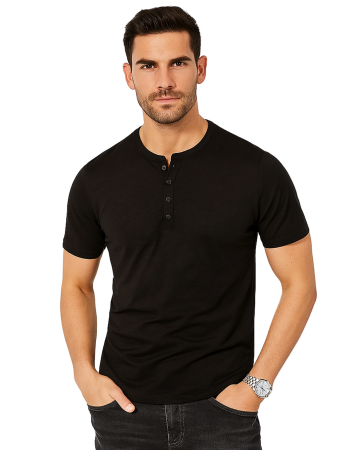 Herres Henley Skjorta – Stil och Komfort med Korta Ärmar