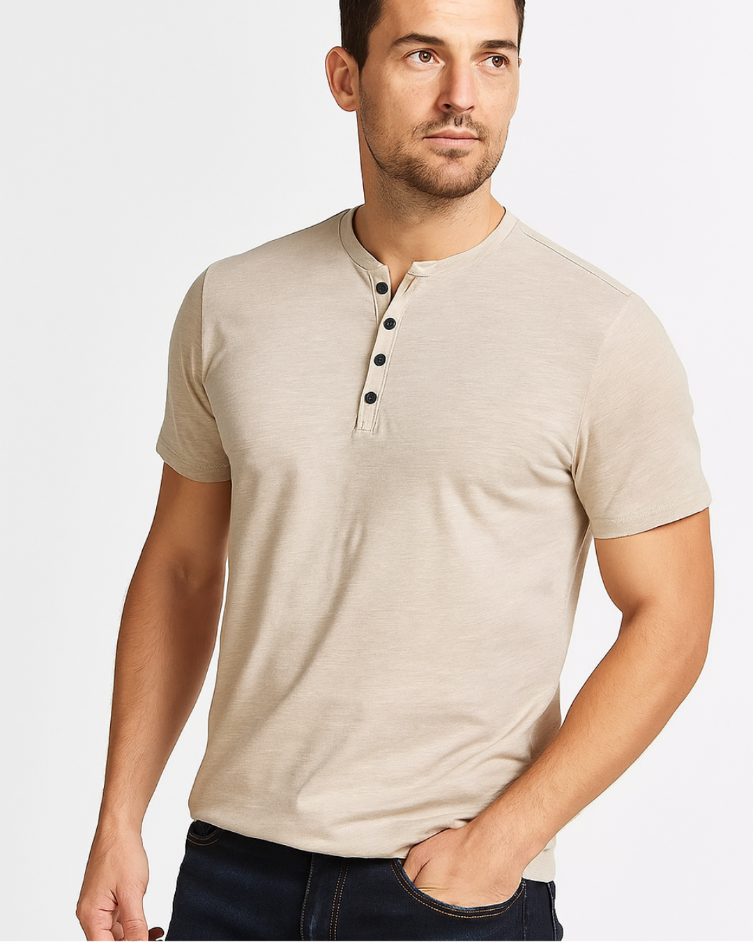 Herres Henley Skjorta – Stil och Komfort med Korta Ärmar