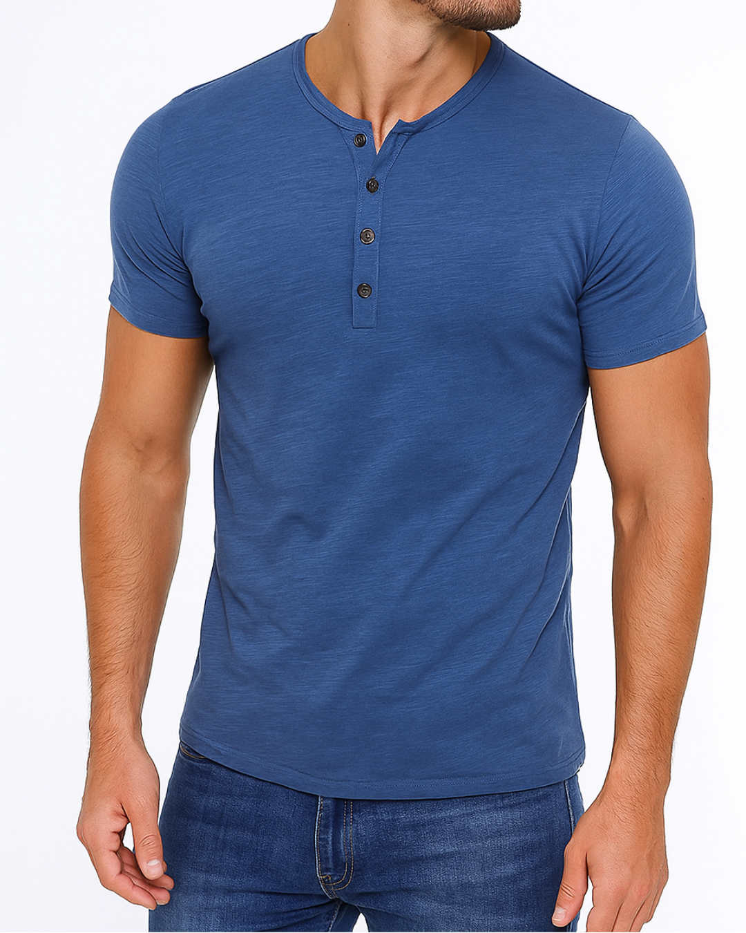 Herres Henley Skjorta – Stil och Komfort med Korta Ärmar