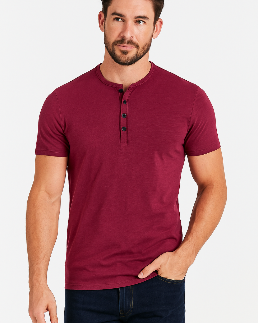 Herres Henley Skjorta – Stil och Komfort med Korta Ärmar