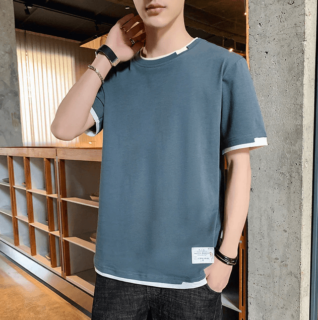 Herres oversized T-skjorta i bomull – Bekväm och snygg