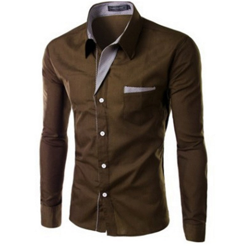 T-skjorta för män, slim fit, långärmad