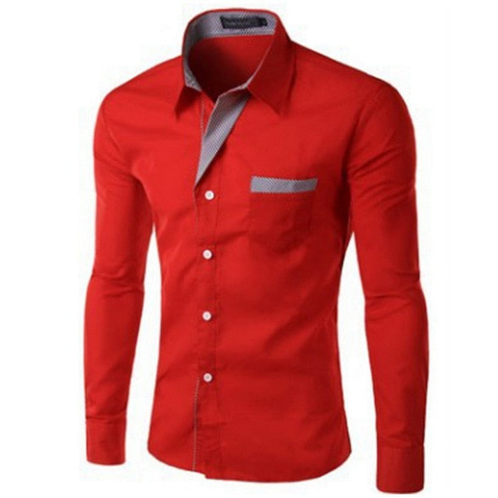 T-skjorta för män, slim fit, långärmad