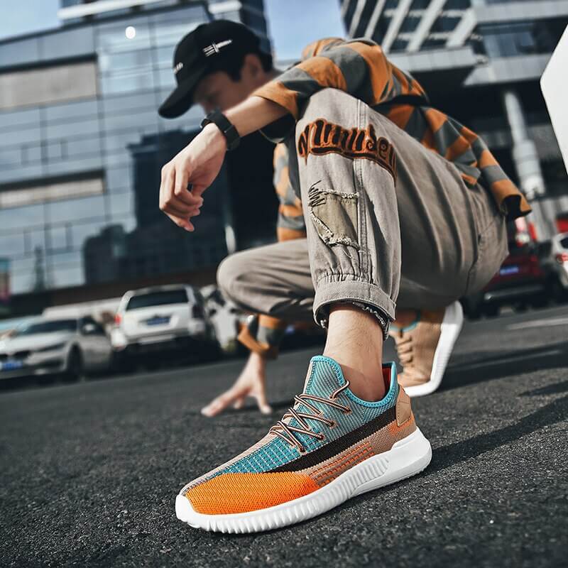 Herr Komfort Sneakers | Andningsbar Vevd Design
