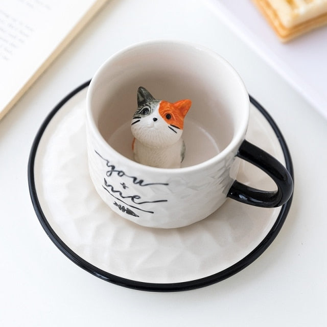 Kaffekrus med Skjult 3D Katt – Perfekt Gåva till Katteelskere