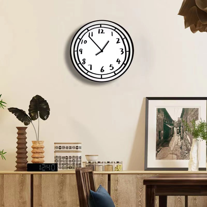 Kreativ Veggklokke Vit med Unikt Tegneseriedesign
