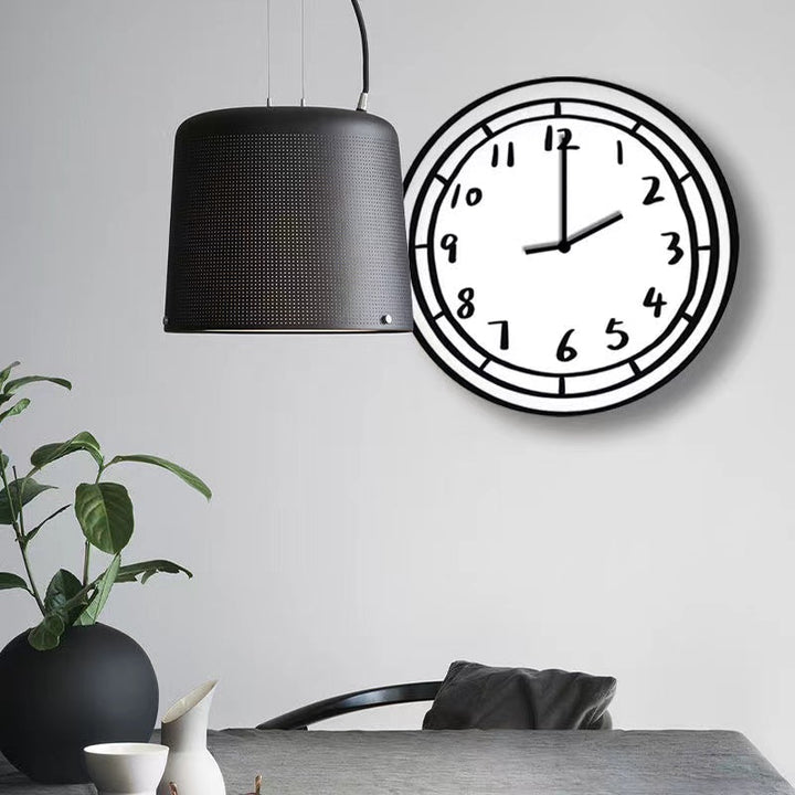 Kreativ Veggklokke Vit med Unikt Tegneseriedesign