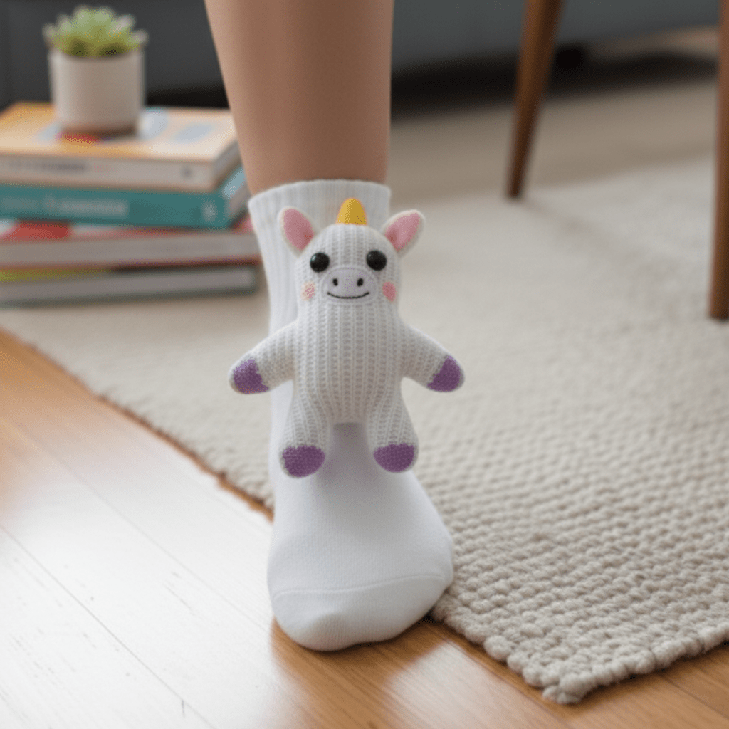 Unisex Hussokker med 3D Dyreaksent Fluffy Komfort