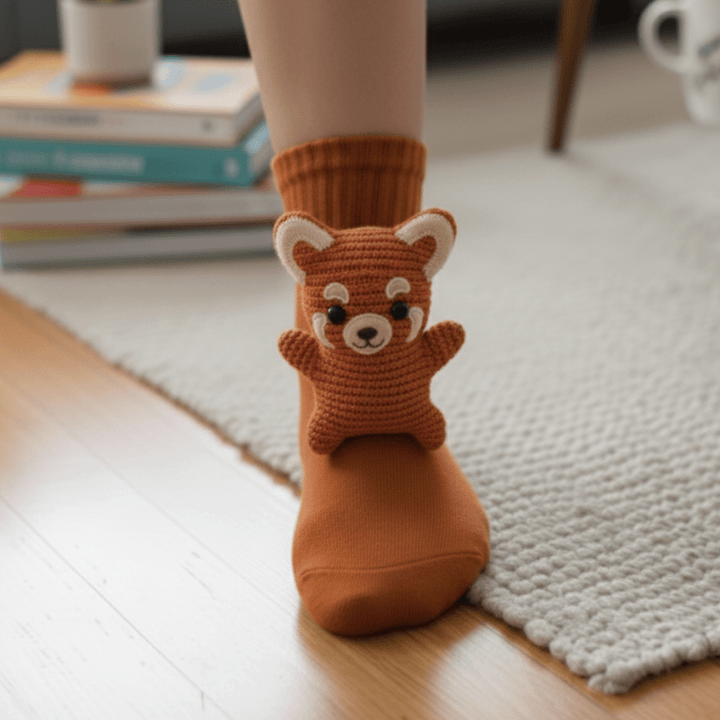 Unisex Hussokker med 3D Dyreaksent Fluffy Komfort