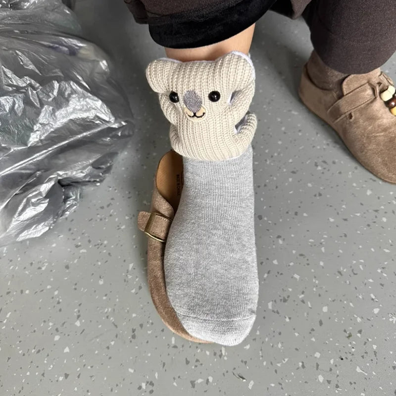 Unisex Hussokker med 3D Dyreaksent Fluffy Komfort