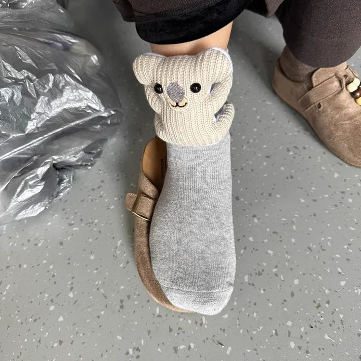 Unisex Hussokker med 3D Dyreaksent Fluffy Komfort