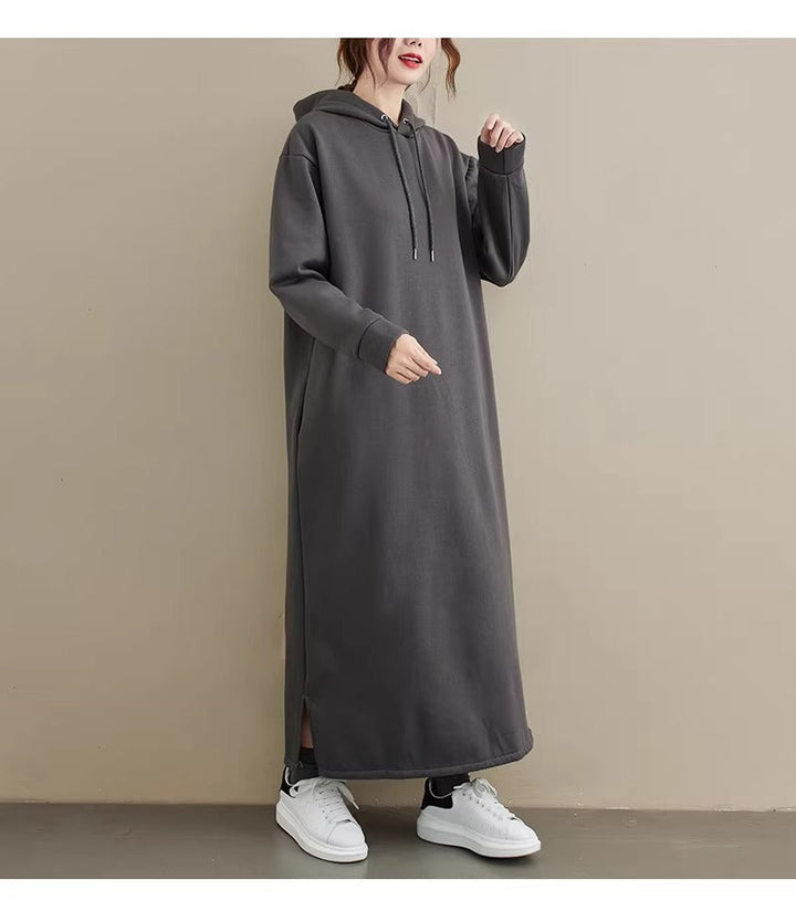 Casual huvtröja-klänning för damer