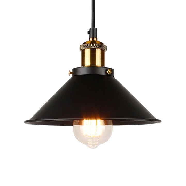 Industriell Retro Hängelampe i Svart Metall