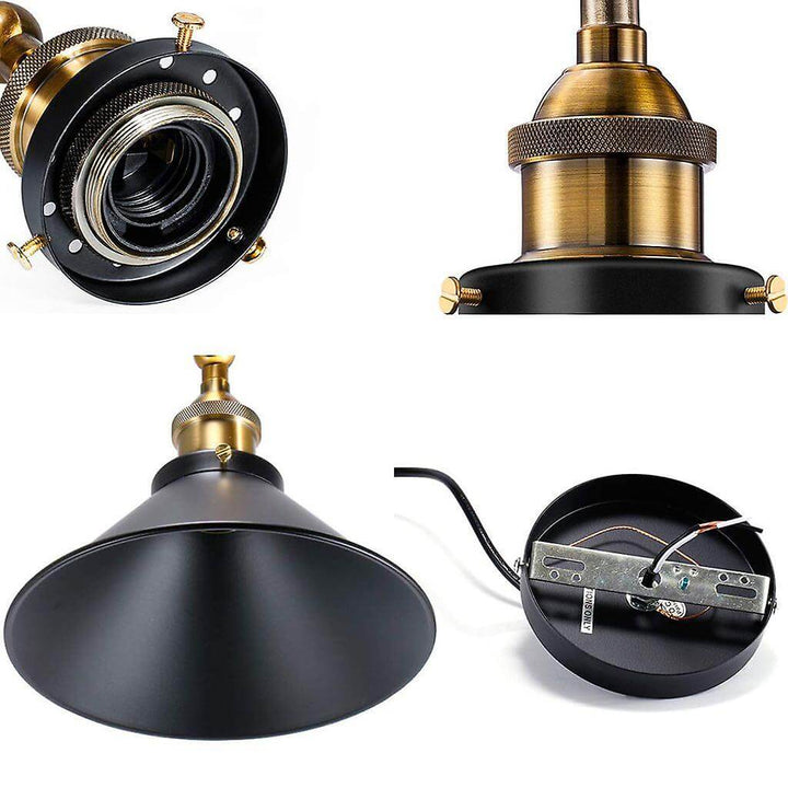 Industriell Retro Hängelampe i Svart Metall
