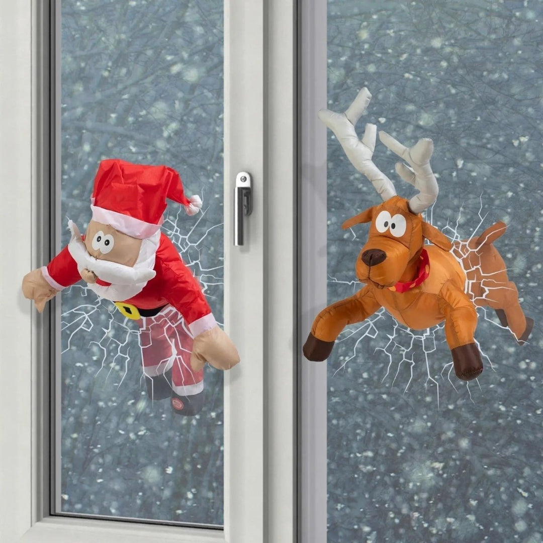 Interaktiv Julevindusdekorasjon med Ljud och Rörelse