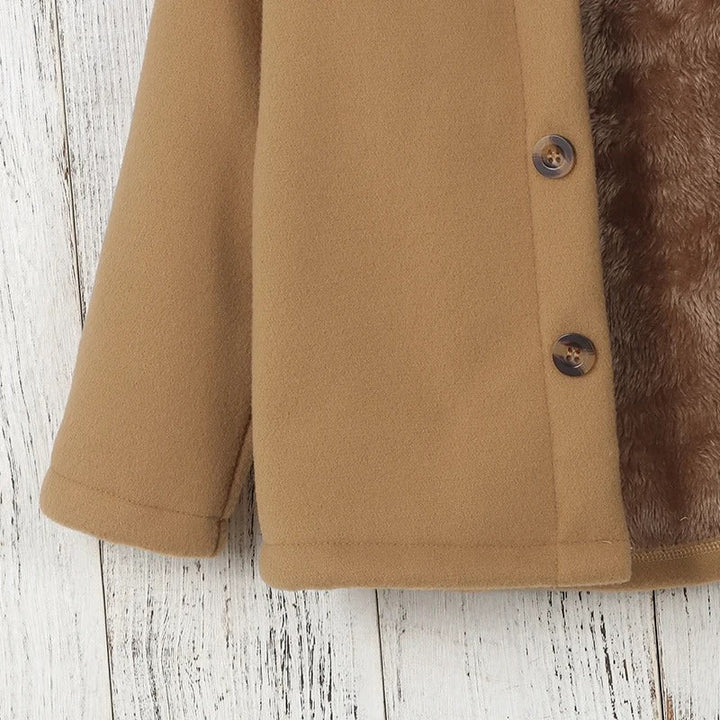 Flickor Varm Vadderad Fleecejacka med Huva