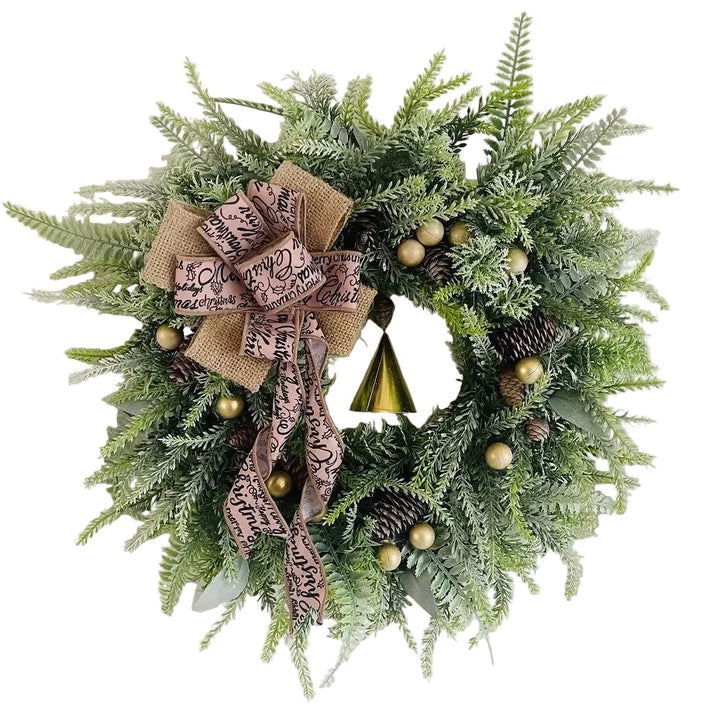Julekrans Dör med Kongler och Jute Rosett