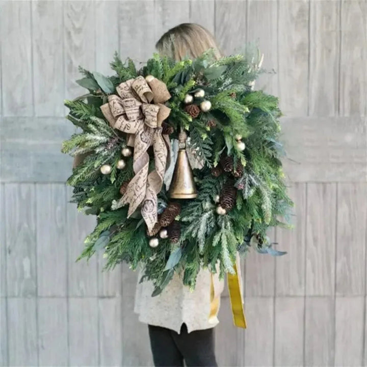 Julekrans Dör med Kongler och Jute Rosett