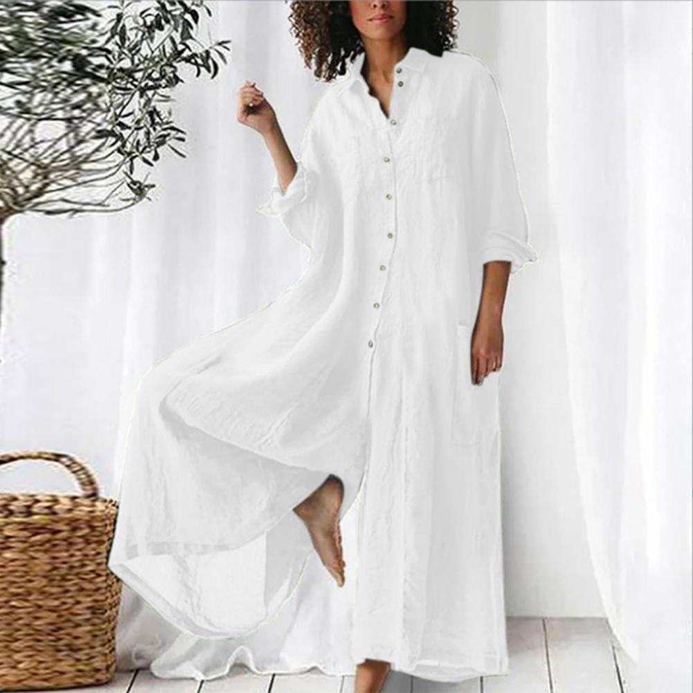 Kvinnor Jumpsuit med Vida Ben och Knappedetaljer