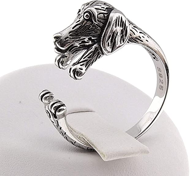 Justerbar Dachshund Ring i Silver för Kvinnor