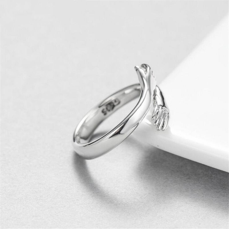 Unisex Justerbar Klemring i Silver – Symbol på Kjärlighet och Vennskap