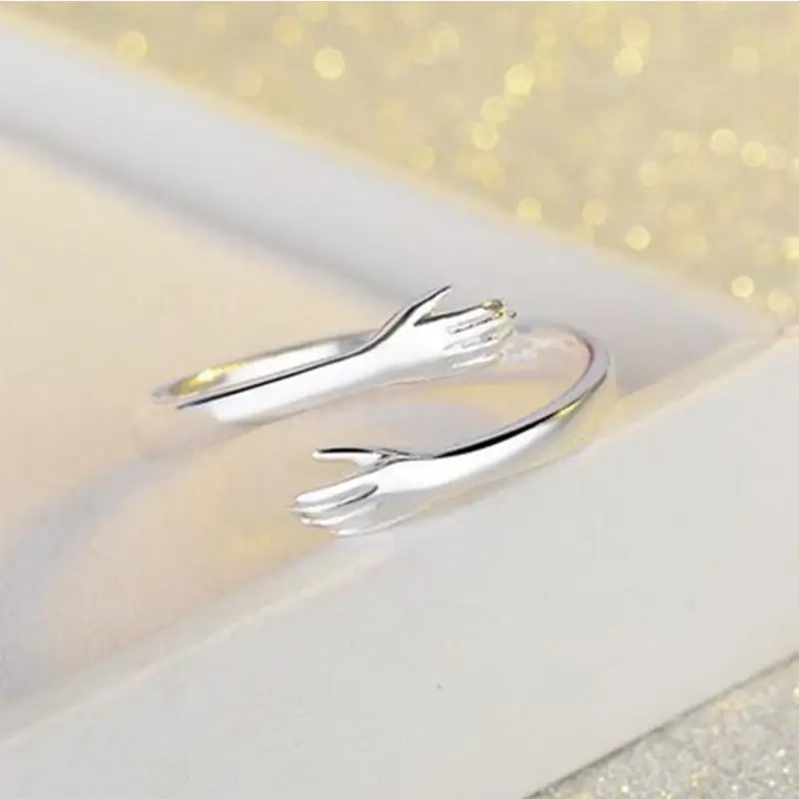 Unisex Justerbar Klemring i Silver – Symbol på Kjärlighet och Vennskap