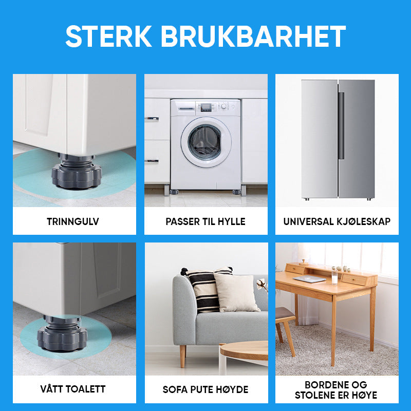 Justerbar Höjd Tvättmaskinstötte - Stöydempende &amp; Slitstark
