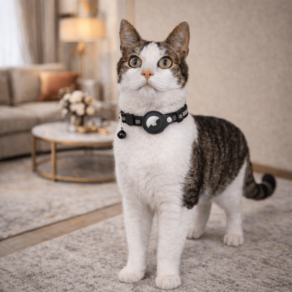 Katt Halsbånd med GPS Sporing och Refleks, Justerbart