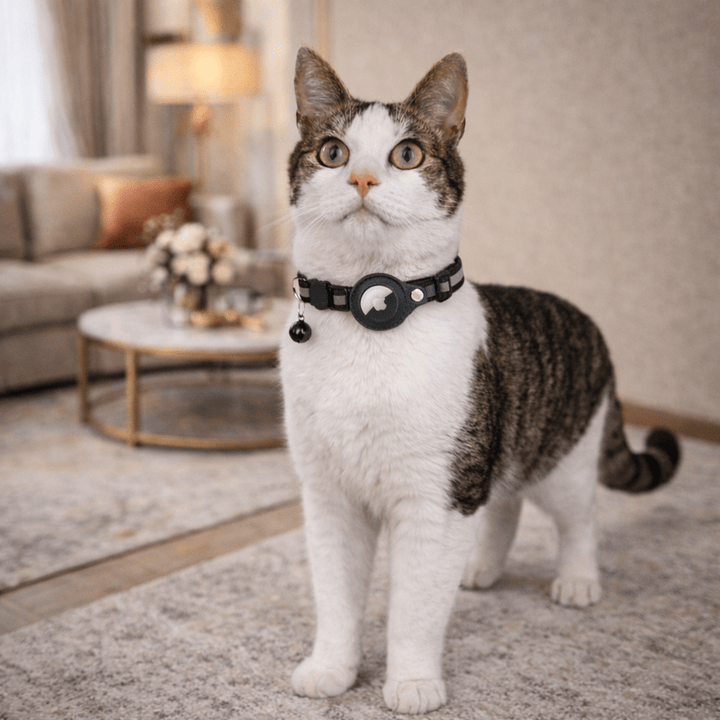 Katt Halsbånd med GPS Sporing och Refleks, Justerbart