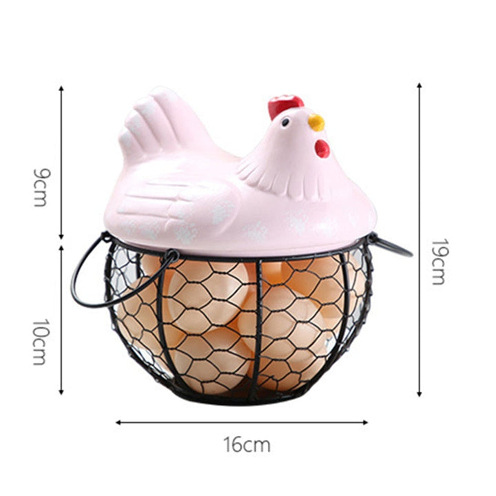 Keramisk Eggoppbevaringskurv med Höne – Charm för Köket