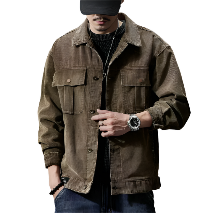 Herr Corduroy Jacka – Tid för Snygg Komfort i Khaki