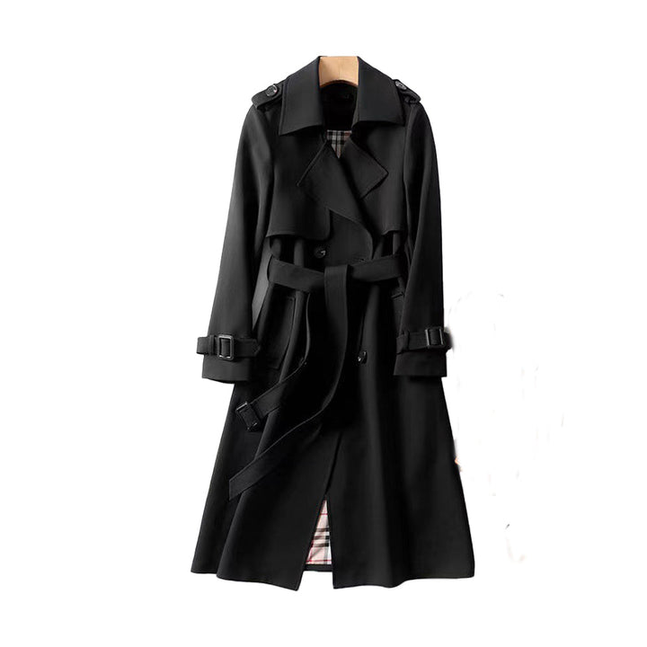 Dam klassisk trenchcoat med dobbel rad knappar