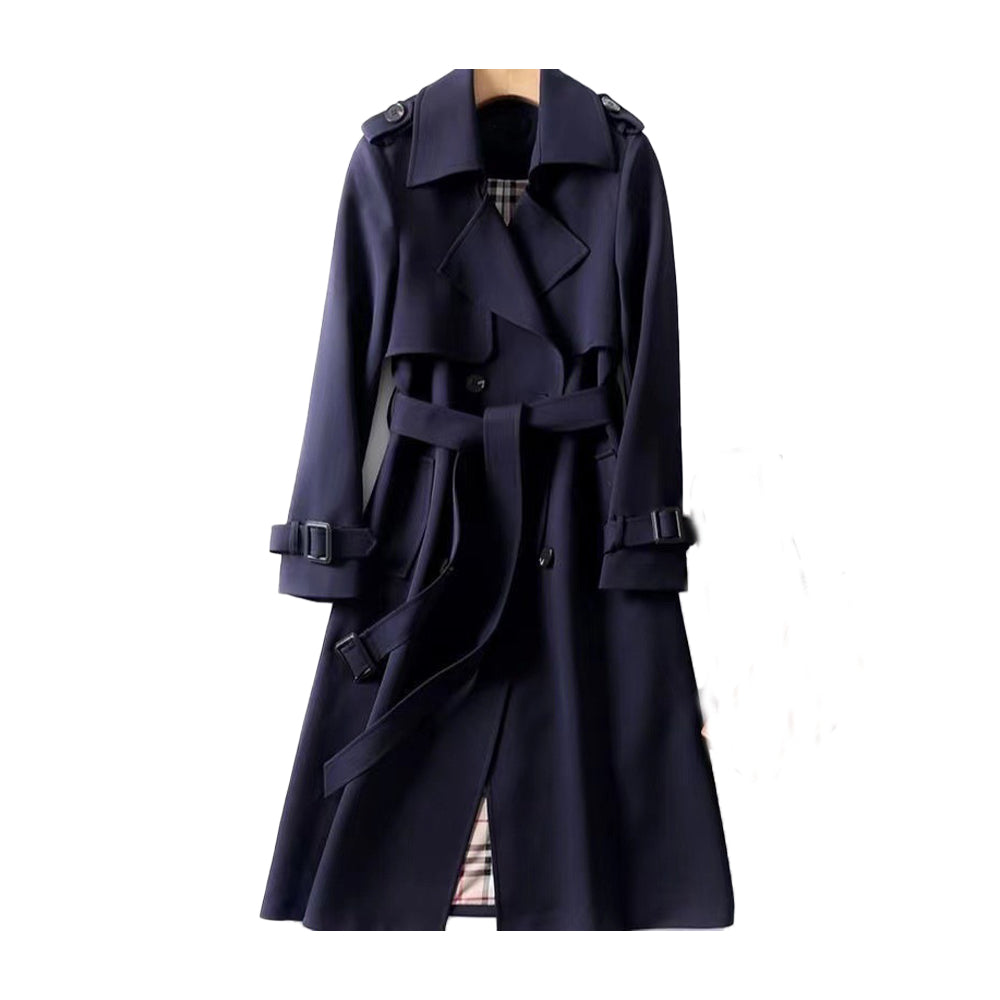 Dam klassisk trenchcoat med dobbel rad knappar