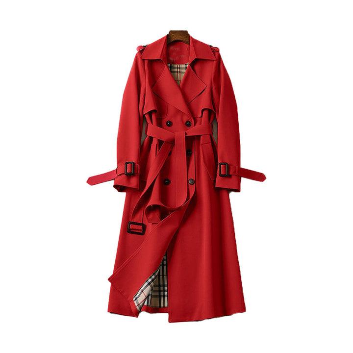 Dam klassisk trenchcoat med dobbel rad knappar