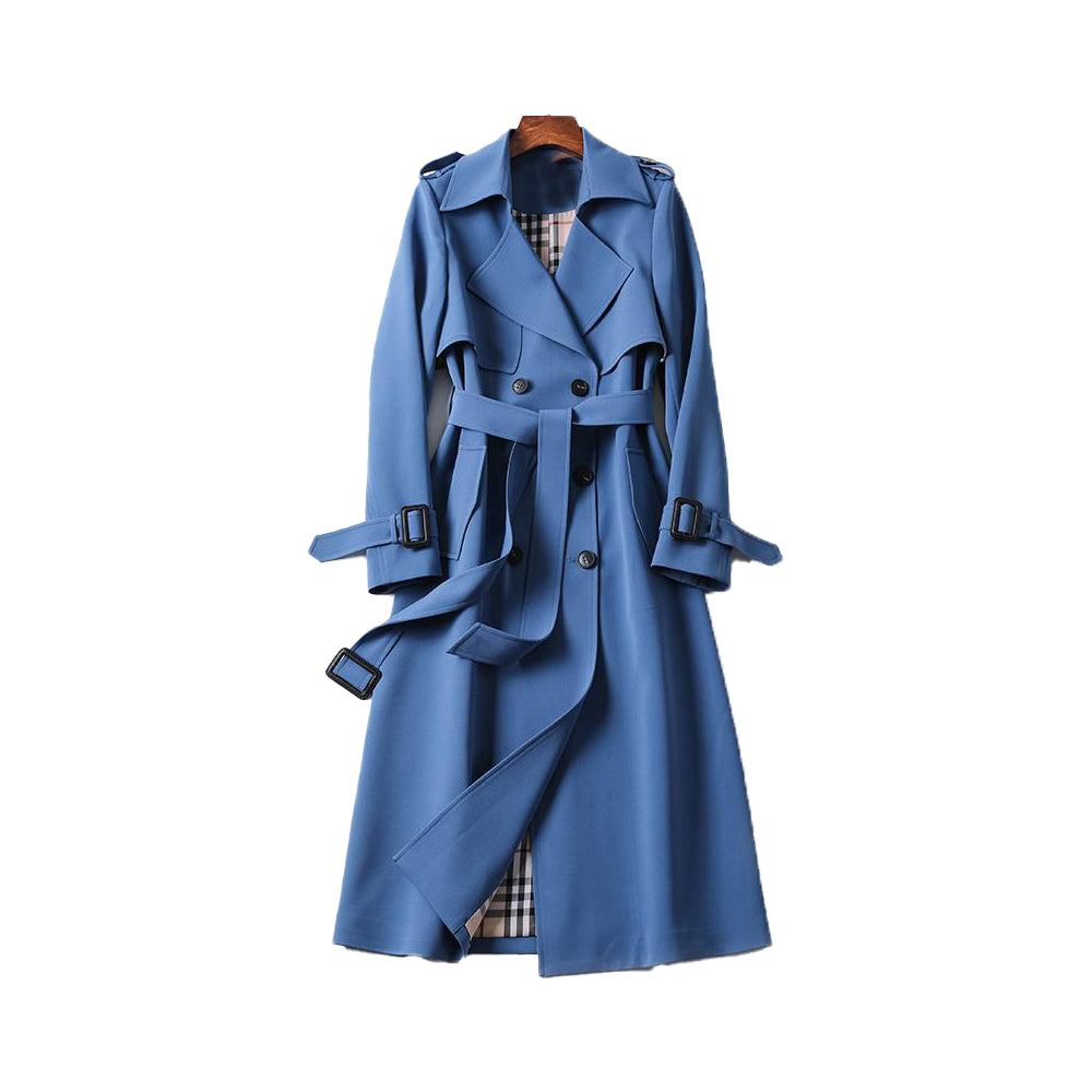 Dam klassisk trenchcoat med dobbel rad knappar
