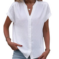 Klassisk Damblus med Knappedetaljer – Tidlös Elegans och Komfort